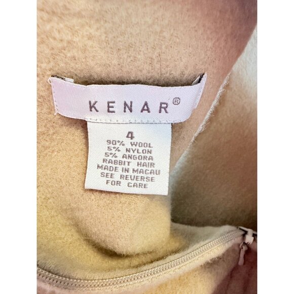 Kenar Neutral Tan Wool Blend Dress  Minimalist Crêpe/Tan Sleeveless Midi Career - Picture 6 of 10